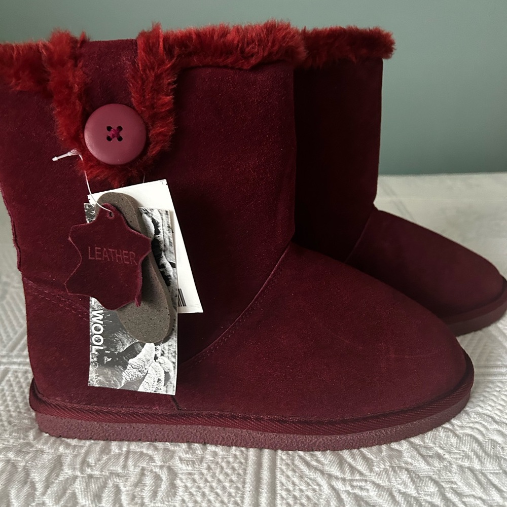 Red Suede Leather Boots